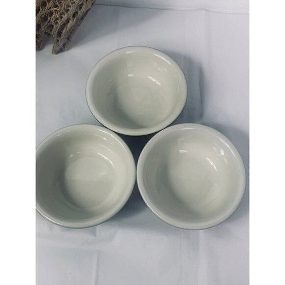 THREE (3) HALL Made in USA 413 Pottery Ramekins Charcoal Grey Black - Picture 8 of 9